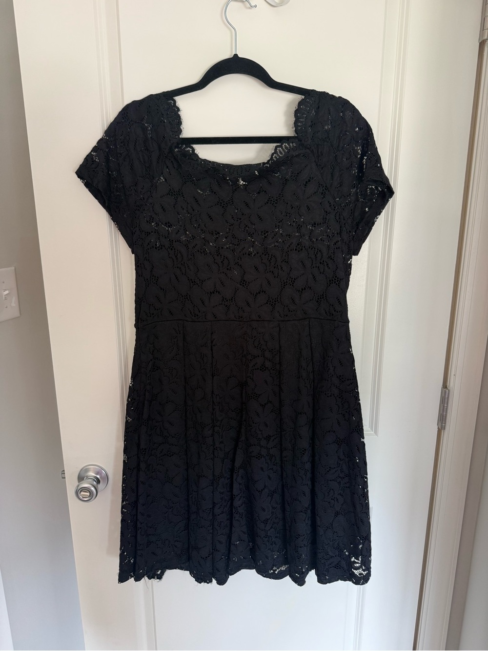 Black Lace Fit & Flare Mini Dress